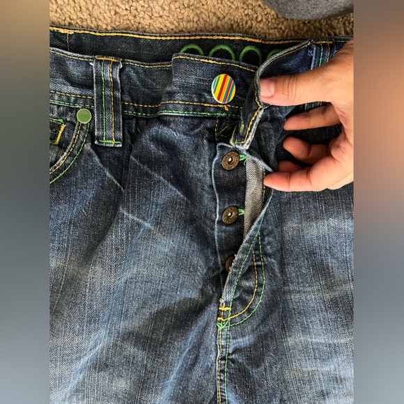 COOGI vintage button fly green embroidered pocket mens denim jeans size 40 x 34 - Picture 14 of 14